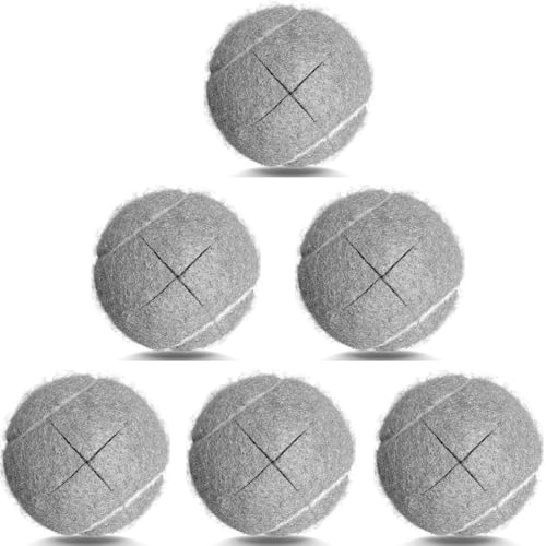 Walker Tennis Balls, Precut Tennis Balls for Walkers, Walker Glide Balls for Chairs, Desks, Furniture Legs and Floor Protection, Heavy Duty Long Lasting Felt Pad Glide Coverings -6PCS Gray - color: Gray-6PCS
