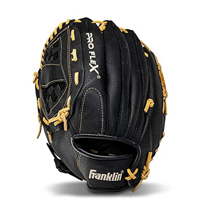 Franklin Sports Baseball Glove - Proflex Adult Baseball + Softball Glove - Outfield + Infield - Right and Left Hand - size: 12.5"