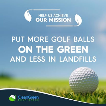 Clean Green Golf Balls - 48 Recycled Used Golf Balls in Good Condition - Great for Practice - Includes Reusable Mesh Carrying Bag | As Seen on Shark Tank