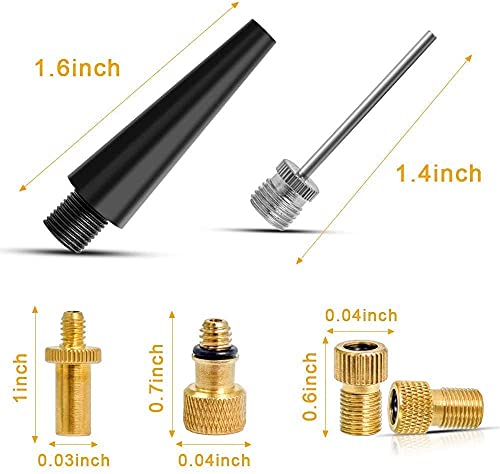 Pump Parts Valve Adapter Kit Valve Adapter 6 Set Bicycle Floating Ball Air Pump French American English English All Air Bed Air Needle for Ball Durability