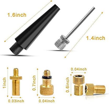 Pump Parts Valve Adapter Kit Valve Adapter 6 Set Bicycle Floating Ball Air Pump French American English English All Air Bed Air Needle for Ball Durability