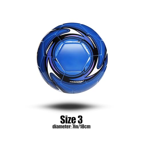 Soccer Ball Size 3,4,5 Soft PU with Football Bag Needle for Practice Training - color: Pearl Blue, size: Size 3