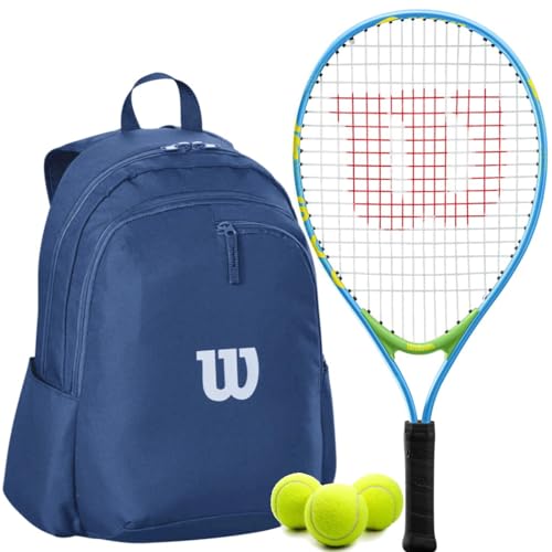 Wilson US Open Jr Tennis Racquet Bundled with a Wilson Advantage 2.5 Tennis Backpack – Optional Accessories