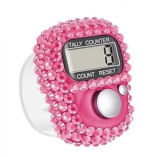 Electronic Finger Tally Counter Clicker Counter,Convenient Portable Digital Display Tally Counter,Resettable Mini Lap Counter for Golf Goods Counting Accessories,Track and Field Lap Counters - color: pink
