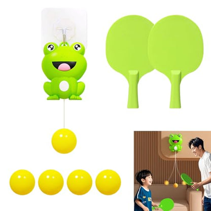 Hanging Table Tennis Trainer Portable Set, 1 Pcs Trainer 6 Balls & 2 Pcs Trainer 12 Balls Door Pong Game for Kids with Racket and Balls, Adjustable Hanging Table Tennis Trainer - color: 5 Balls & 1 Trainer