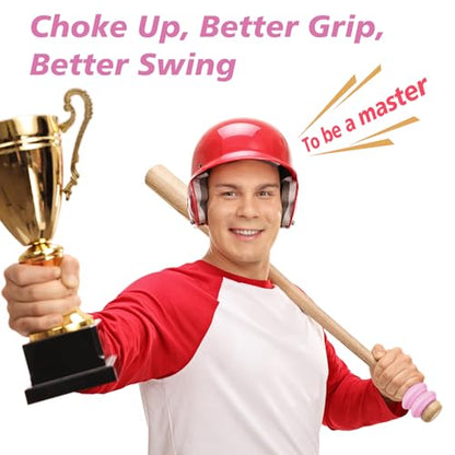 MIPREZT 5 Packs Baseball Bat Grip Choke Up Rings Choke Ring Baseball Softball Teeball Tball Bat Choke Up Ring Bat Knob Baseball Bat Accessories - color: Pink