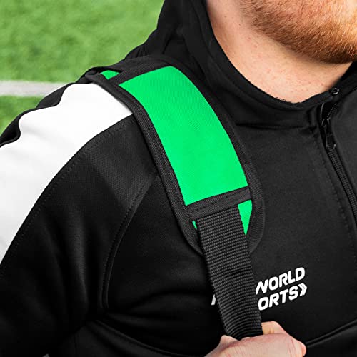 FORZA Premier Ball Carry Bag | Drawstring Soccer, Basketball, Netball & Volleyball Mesh Bag | 5 Color Options - Heavy Duty Equipment Holdall | 12 Ball Capacity - color: Green
