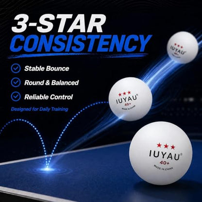 120- Pack Ping Pong Balls - 3-Star Premium Orange Table Tennis Balls | High-Performance 40+ ABS Professional Quality | Ultimate Durability for Indoor & Outdoor Ping Pong Tables