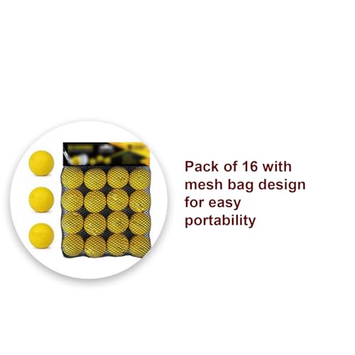 RiToEasysports Golf Balls, 16 Practice Training Golf Balls Set Trajectory with Mesh Bag for Indoor Outdoor Practice