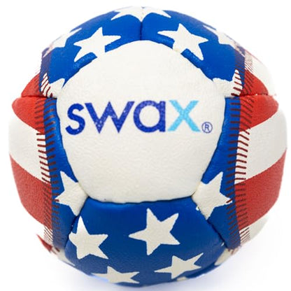 Swax Training Baseball Stars/Stripes (2‑Pack) – Soft‑Impact, Limited‑Flight, Regulation Size & Weight, Faux Leather Training Balls for Kids (3")