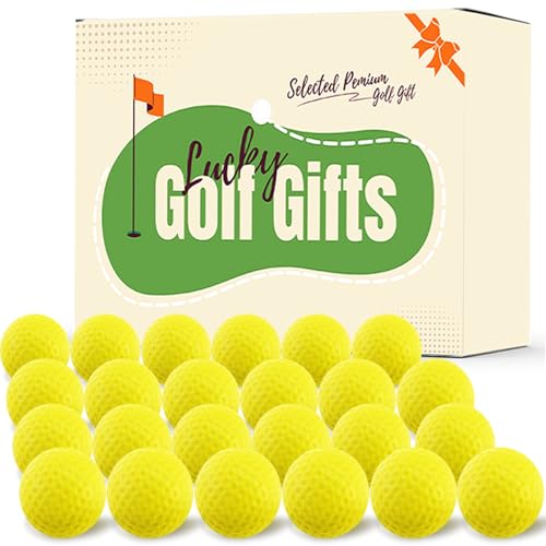 Amy Sport Practice Golf Balls Foam More Weight Value 16/32 Pack, High Density Real Feel 1/3 Distance of Regulation Golf Ball, Soft Durable for Backyard Indoor Outdoor Training - color: Light Yellow 32 Pack