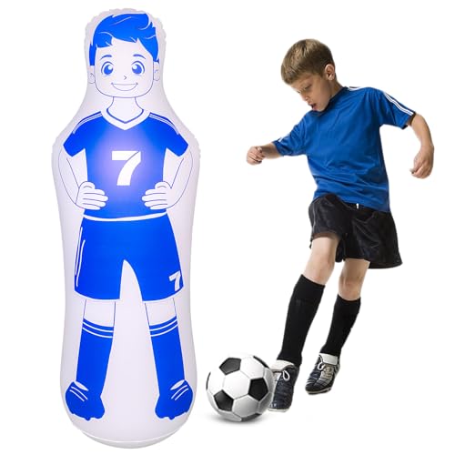 ZHUYNXIR Inflatable Soccer Dummy, Soccer Training Equipment, Inflatable Dummy Goalkeepr Air Mannequin Free Kick Wall Goalkeeper Defender Training for Children Adults - color: 120 dummy-blue