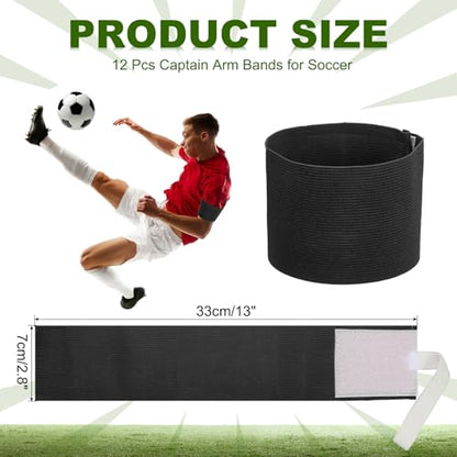 PATIKIL Soccer Captain Armband, Captain Arm Bands for Soccer Elastic Captain Arm Band Sports Captain Armbands for Youth Adult Football Team Training - color: Black