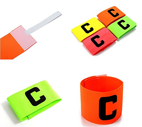Captain's Armband Soccer Football Rugby Captain Armbands for Youth and Adult,Anti-Drop Design - Pack of 6 - color: Green,Pink