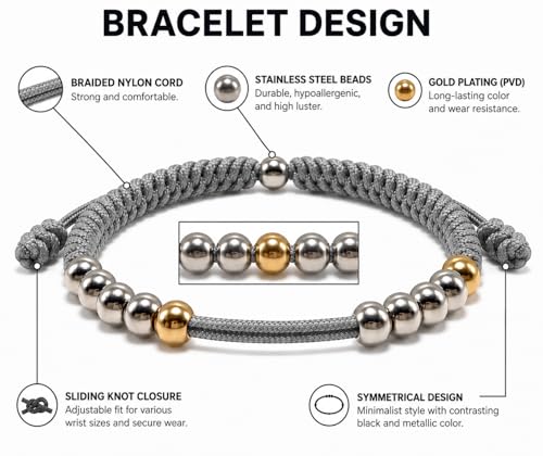 Golf Counter Bracelet, 10 Bead Handmade Score Counter, Adjustable Stainless Steel Beads, Easy Stroke Counting Accessory for Men and Women