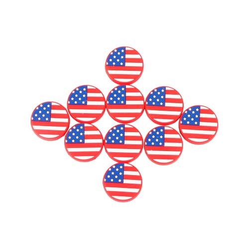 American Flag Tennis Racket Dampener: Silicone Tennis Vibration Shock Absorbers - USA Patriotic Racquet Damper for Sporter, Tennis Accessories (10 Pack)