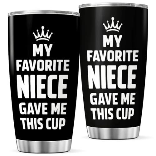 CUBICER My Favorite Niece Gave Me This Cup Funny Quote Tumbler Stainless Steel 20 Oz Gift For Uncle Or Aunt From Family Birthday Present Heat Hot Travel Bottle Cool Mug Outdoor - color: Family Humor B3