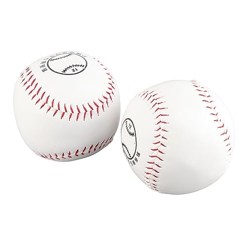 2Pcs 12 Inch Softball Training Ball Hand Sewn Practice Softballs for Girls Youth Adults League Game Sport Accessories