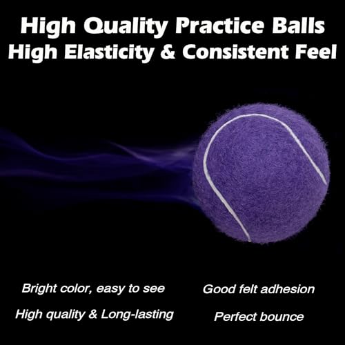 SUNEZLGO 12 Pack Tennis Balls, Advanced Pressure Training Tennis Balls Practice Balls, Tennis Balls for Dogs, Thickened Tennis with Mesh Bag for Transport, Beginner Exercise Ball, Sturdy High Elastic - color: Purple