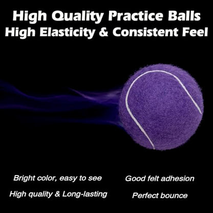 SUNEZLGO 12 Pack Tennis Balls, Advanced Pressure Training Tennis Balls Practice Balls, Tennis Balls for Dogs, Thickened Tennis with Mesh Bag for Transport, Beginner Exercise Ball, Sturdy High Elastic - color: Purple