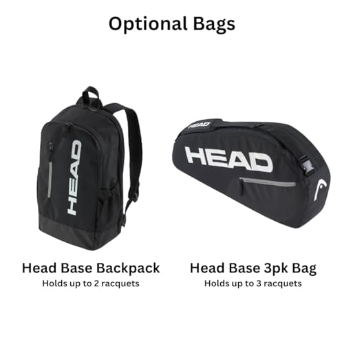 Head Speed 23 Inch Junior Tennis Racquet Bundled with Balls and Overgrips in Your Choice of Color – Optional Tennis Bag