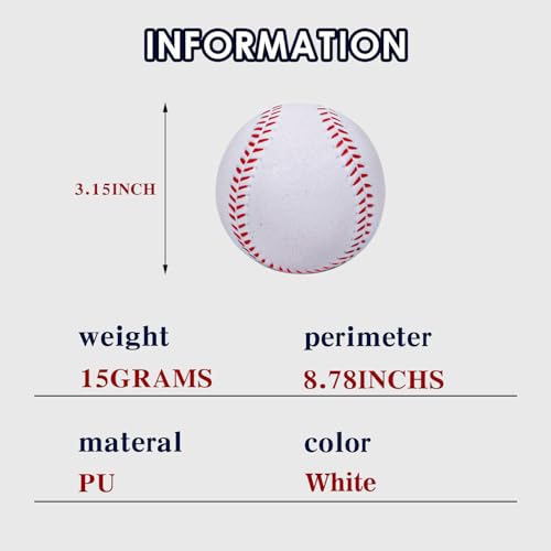 4 Pack Foam Baseballs Practice softballs 9 inch Training Soft Baseballs Batting Hitting Fielding Indoor Outdoor - color: White