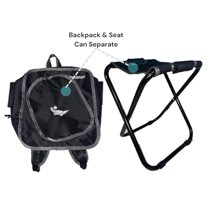 2 in 1 Pickleball Bag and Foldable Chair, Adjustable Bag with Foldable Chair, Paddle Pocket, Compartment for Shoes, Water Bottles and Extra Paddles