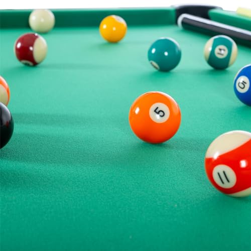 3 in 1 Pool Table Ping Pong Dining Table Combo,63.8 Foldable Billiard Tables/Table Tennis, Multi Game Table, with Billiard and Tennis Paddles Accessories