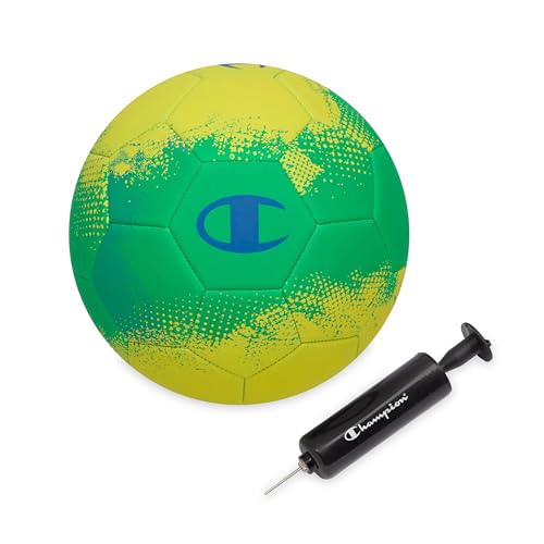 Champion Soccer Ball Youth & Adult – Matte Finish, 32-Panel Design, Enhanced Control, Sizes PVC Cover, Sizes 3,4 and 5 for Indoor & Outdoor Training, Includes 6" Pump - color: Brazil, size: 4