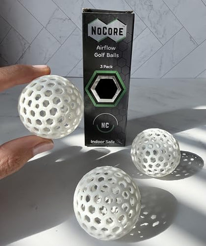NOCORE Airless Golf Balls for Indoor Short Game Practice - Golf Accessories for Men - Swing Training Inside, Softer Impact Than Foam Golf Balls - Hit Into Anything No Damage Golf Gift