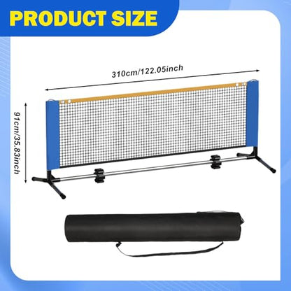 Pickleball Net Portable System Practice Net Sports Accessories with Polyester Oxford Metal Construction Suitable for Training Backyard Gym - size: Iron Alloy 3.1m