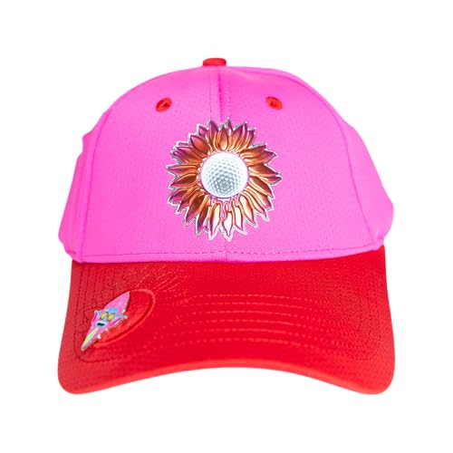Ladies Adjustable Hats - Tee Holder with Tees & Bill Magnet with Ball Marker - 100% Custom Made - color: Galentines Bonk, style: Center