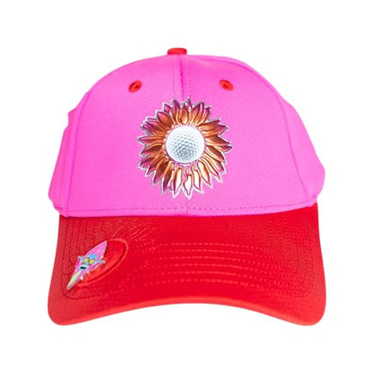 Ladies Adjustable Hats - Tee Holder with Tees & Bill Magnet with Ball Marker - 100% Custom Made - color: Galentines Bonk, style: Center