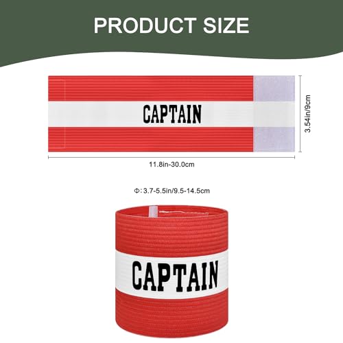 Captain Armbands for Soccer, Unisex Captain's Armband Adjustable Football Arm Bands Adults & Youths Elastic Captain Arm Band Team Sports Accessories