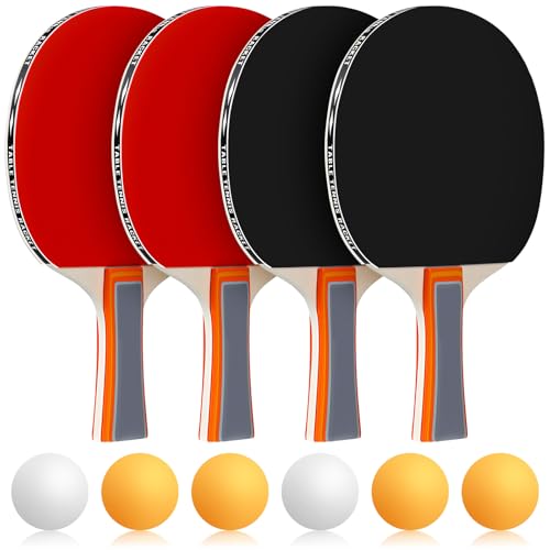 Liliful Table Tennis Rackets Set with Table Tennis Balls and Storage Bags for Indoor Outdoor