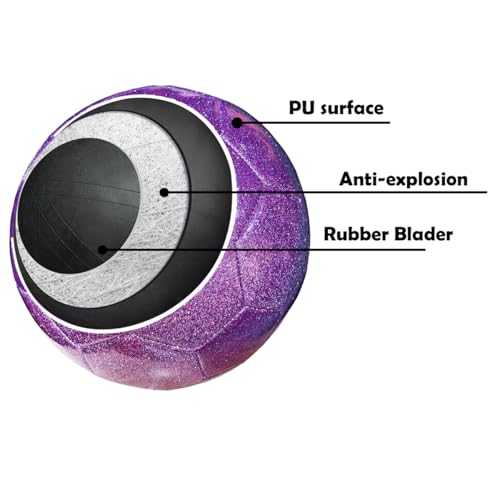 Soccer Ball Shiny Gift Size 3 4 5 Practice Training Come with Pump and Needle - color: Purple, style: Size 5
