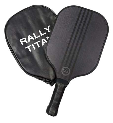 Pickleball Paddle | T300 Textured Carbon Fiber Surface | Polypropylene Honeycomb Composite Core | Cushion Grip | Single Paddle with Cover from Rally Titan for Men & Women