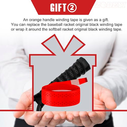 Baseball Racket for Fly Balls, Grounders, and Line Drives - Softball/Baseball Fungo Bat for Coaches and Parents to Help with Auxiliary Training - Attach a Racket Bag and Winding Tape - color: Red