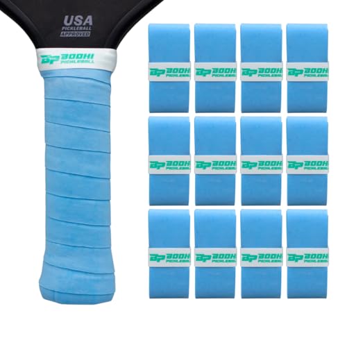 DRYtack Premium Pickleball Overgrips - #1 Pickleball Overgrips Trusted by TOP pros - Semi-Dry & Absorbent, Superior Comfort, Long Lasting, Responsive Feel - color: Baby Blue, size: 12-Pack