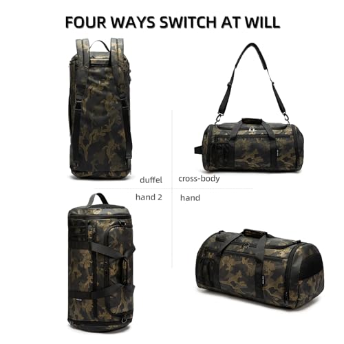 ROYALFAIR Basketball duffel bag Large Sports Bag with Separate Ball Holder & Shoes Compartment,Best for Basketball, football,Volleyball,Gym - color: camouflage