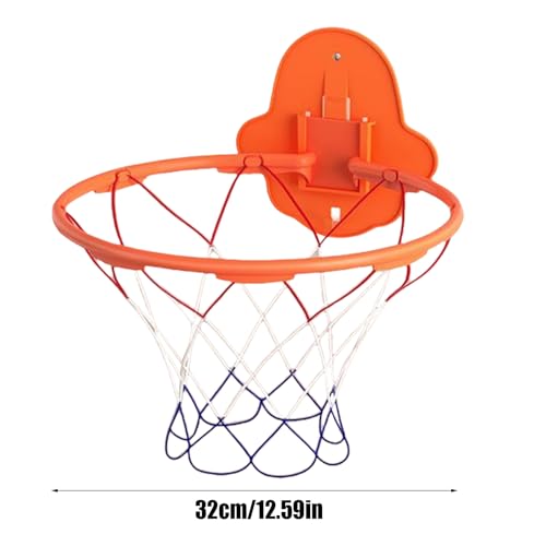 Silent Basketball Hoop – Mini Indoor Goal, Wall Sports Toy | 32cm Quiet Dribble Practice Board, Adhesive Mounting Kit Door Bedroom Playroom Setup, Children Youth Activity Training Entertainment