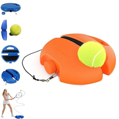 HISKI Tennis Ball Training Baseboard, Tennis Rebounder with Weighted Base, Tennis Trainer Ball with String, Portable Tennis Training Equipment Self Training Tool - color: Orange*1PC