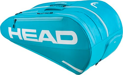 HEAD Tour Racquet Bag L (9R) Tennis Bag - Holds Up to 9 Racquets, CCT+ Climate Control Technology, 2 Main Compartments, Shoe Pocket & Backpack Carry System - color: Blue