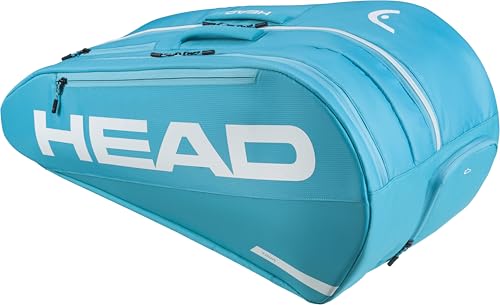 HEAD Tour Racquet Bag L (9R) Tennis Bag - Holds Up to 9 Racquets, CCT+ Climate Control Technology, 2 Main Compartments, Shoe Pocket & Backpack Carry System - color: Blue