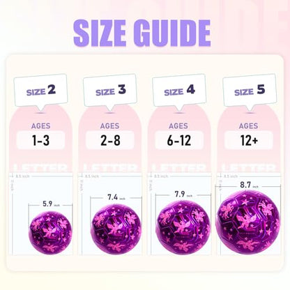 Size 4 Soccer Ball for Kids with Pump, Pink Soccer Ball for Girls, Indoor Outdoor Sports Toy for Birthdays, Holidays and Practice