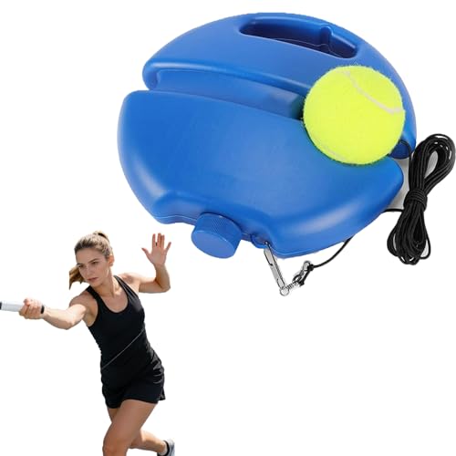2026 Upgraded Solo Tennis Trainer Rebound Ball, Portable Tennis Trainer for Home Use, Multifunctional Tennis Solo Practice Kit, Suitable for Beginners to Train - color: Blue