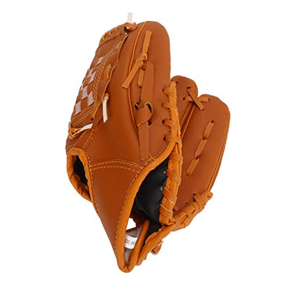 Baseball Pitcher Mitt Optimal Balance PVC Brown Catching Glove for Baseball Training for All Ages - size: 10.5 Inch