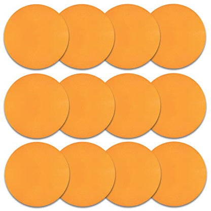 Spot Markers Rubber Floor Dots 9inch Non Slip Agility Dots Flat Cones for Kids Sports Soccer Basketball Training, Social Distancing, Preschool Kindergarten Classroom - style: 12Pcs Orange