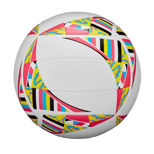Wilson AVP Movement Volleyballs - color: White/Pink/Yellow