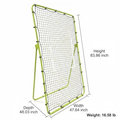 Adjustable Baseball Rebounder Net, 4x4.5 ft, Heavy Duty Bounce Back Net for Batting, Fielding, Pitching – 5 Angles, UV-Resistant, Easy Setup